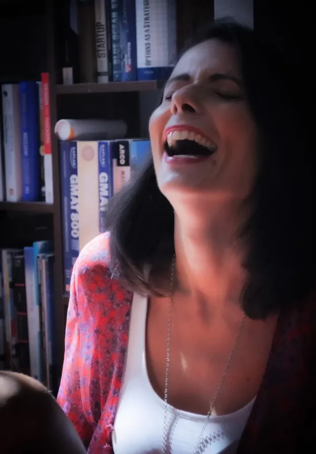 Lorena laughing
